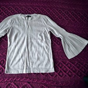 Banana Republic Pleated Bell Sleeve Crew Sweater -Light Purple-Size Small